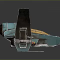 Blue Toy Model Airplane With Yellow Cockpit And Wing Structure Design