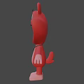 Cute Red Cartoon Bear 3D Model With Big Eyes Open Mouth And Heart Chest
