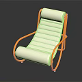 Modern Accent Chair With Orange Curved Frame And White Padded Seat Back