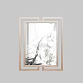 Traditional Wooden Frame Mirror Reflecting Green Plants And Window View