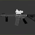 Tactical Assault Rifle with Scope Mounted on Top Rail Handguard and Magazine