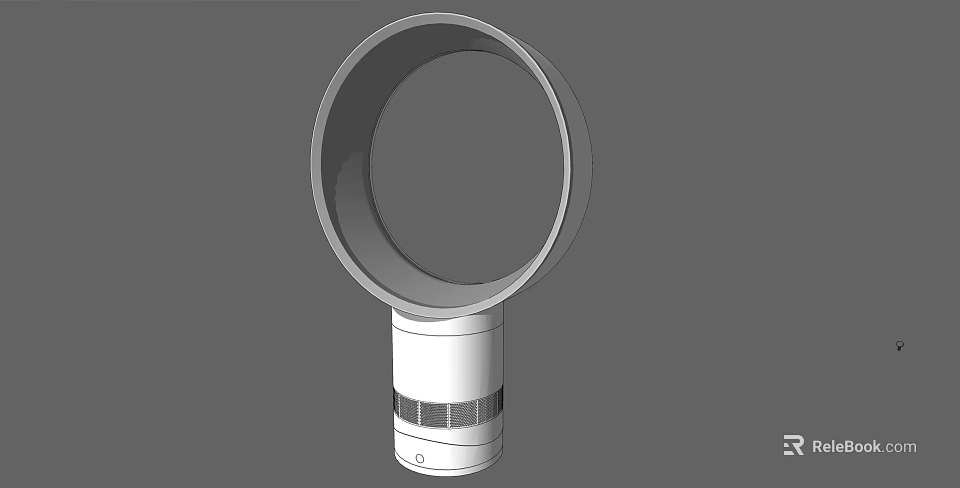 Modern Air Conditioner Fan With Circular Head And Cylindrical Base Grille 3d model 