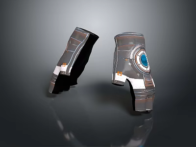 Two Silver Daily Necessities With Blue Circular Decoration Black And White Parts And Metallic Texture 3d model