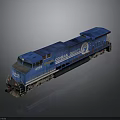 Blue Conrail Diesel Locomotive Engine Number 8369 Front Side View