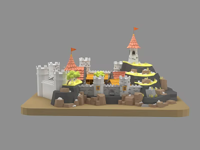 Castle Cartoon game 3d model Castle Cartoon game 3d model