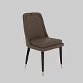 Elegant Leather Upholstered Leisure Chair with Modern Design and Dark Wooden Legs