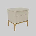 Modern White Bedside Table With Drawers And Wooden Legs Design