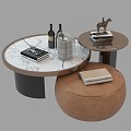 Living room coffee table combination 3d model