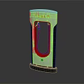 Tesla Electric Vehicle Charging Station With Red Accent And Black Frame