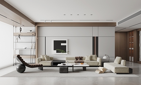 modern living room 3d model