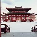 Modern Tang Style Ancient Architecture Chinese Temple Architecture Ancient Tang Architecture Temple Architecture 3d model