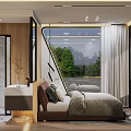 Modern Container Building Interior With Bedroom Design Large Windows And Green View