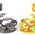 Lotus Lotus Leaf Decorative Candlestick 3d model