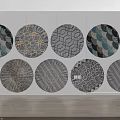 Round Rugs Featuring Various Geometric Patterns For Modern Interior Design 3d model