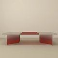Modern Coffee Table Design With Red And White Color Scheme And Sleek Structure 3d model
