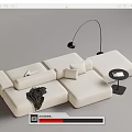 Modern Multiplayer Sofa Module Sofa Back-to-Back Sofa 3d model