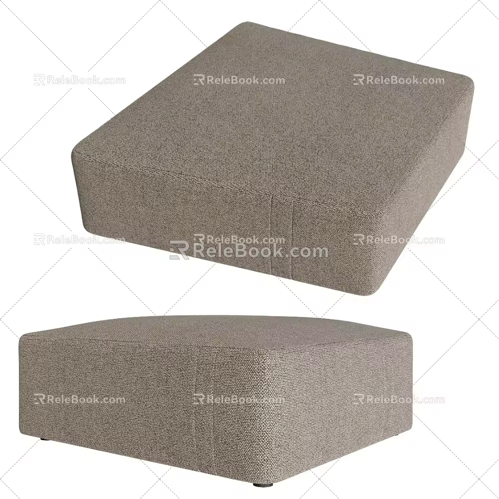 Enigma Modern Fabric Grey Tofu Block Stool 18 3d model