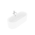 Modern White Freestanding Bathtub with Smooth Surface and Oval Shape Design