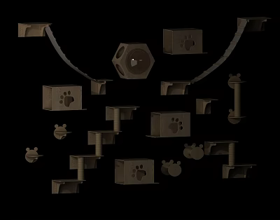 Modern Cat Climbing Frame Cat Wall Appliance 3d model