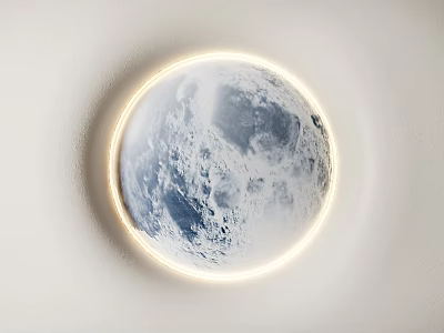 Modern moon lamp wall lamp wall decoration pendant 3d model
