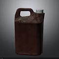 Red Plastic Container With White Lid And Handle On Dark Surface