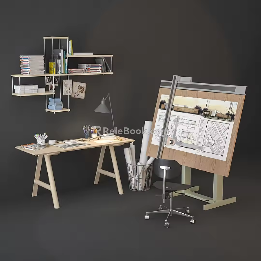 Modern Desk Workbench 3d model