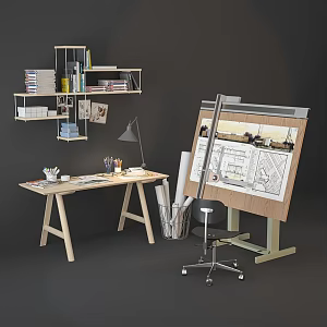 Modern Desk Workbench 3d model
