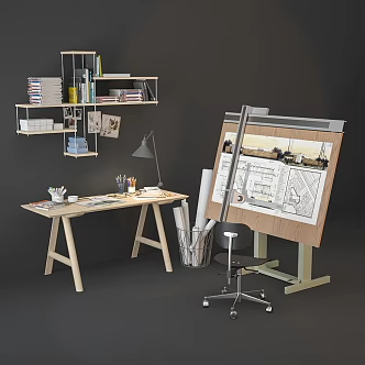 Modern Desk Workbench 3d model