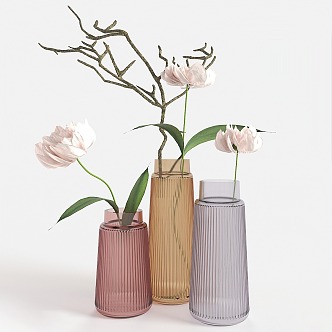 Modern Vase Desktop Vase Floral Flower Plant Ornaments Combination Table Vase Flower Plant Ornaments Combination 3d model