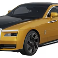 Luxury Golden Black Rolls Royce Car Front And Rear Views