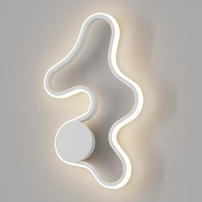 Modern Curved Wall Light With White Sleek Design And LED Lighting 3d model