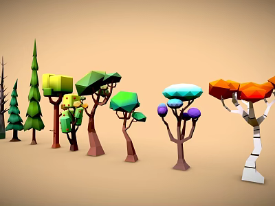 Modern Cartoon Tree 3d model