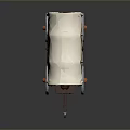 Vintage Covered Wagon With White Canvas Cover Wooden Frame And Orange Wheels