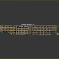 Multi Story Building Model With Yellow Exterior Walls Windows And Green Plants