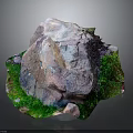 Colorful Natural Stone Decor With Green Moss And Small Rocks Organic Texture