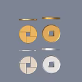 Geometric Gold and Silver Household Items with Circular Shapes Square Holes and Ring Accents