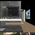 Modern Hotel Guest Room With Wooden Walls White Bedding Gray Throw Large Window Mountain Painting