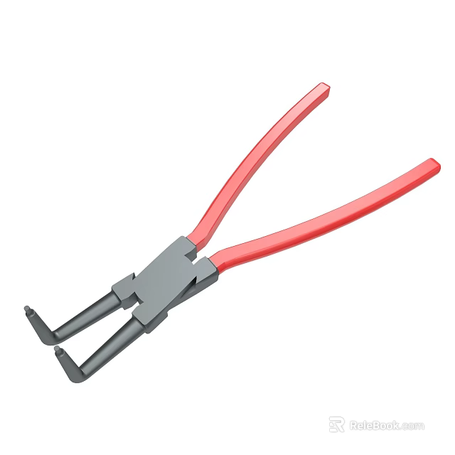 Red Handle Metal Pliers Hand Tool For Precision Grip And Adjustment 3d model 