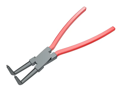 Red Handle Metal Pliers Hand Tool For Precision Grip And Adjustment 3d model