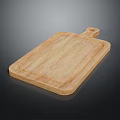 Wooden Cutting Board With Smooth Surface And Handle For Kitchen Use 3d model