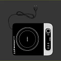 Sleek Electric Induction Cooker With Black Ceramic Panel And Control Knob 3d model