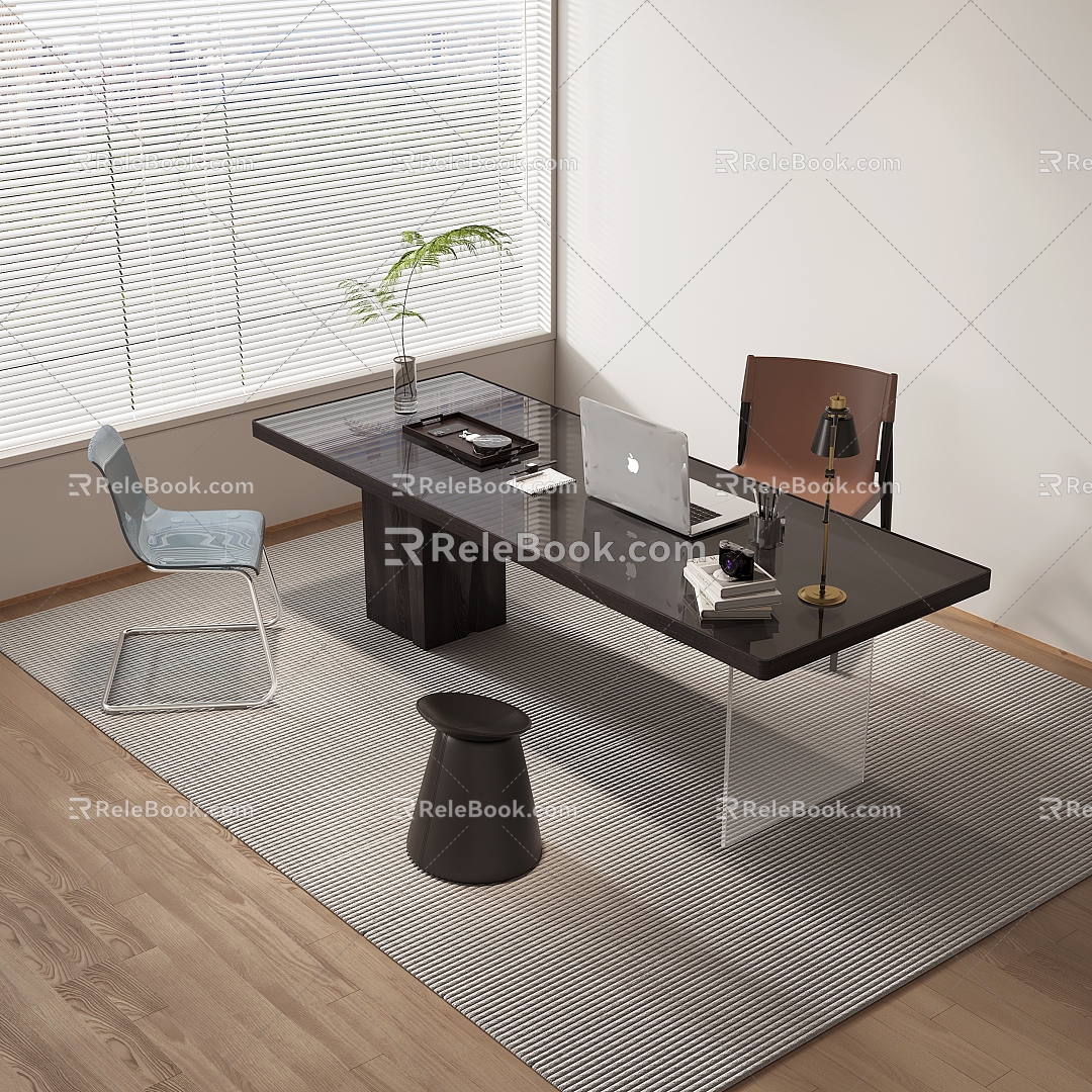 Desk and chair combination 3d model