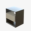 Contemporary Dark Brown Storage Cabinet With Light Beige Open Shelf And Drawer Design