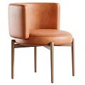 Minimalist Beige Boucle Upholstered Side Chair With Solid Natural Wood Legs For Dining Room