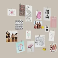 Creative Wall Collage With Artworks Photos And Decorative Cards Using Clips