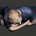 Men's Casual Daily Life Clothing With Blue Shirt Red And Blue Pants And Gray Shoes