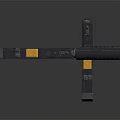 Futuristic Tactical Pistol with Black Yellow Accents Grip Barrel and Modular Components
