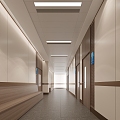 Modern aisle hospital corridor 3d model