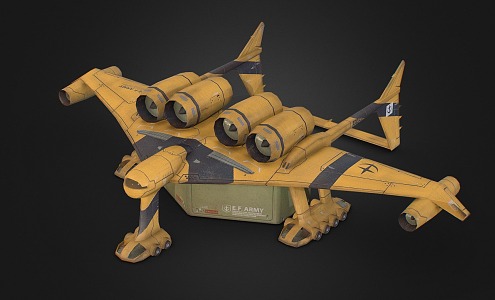 modern transport aircraft 3d model