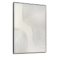 White Textured Abstract Wall Art With Wavy Lines And Two Panels